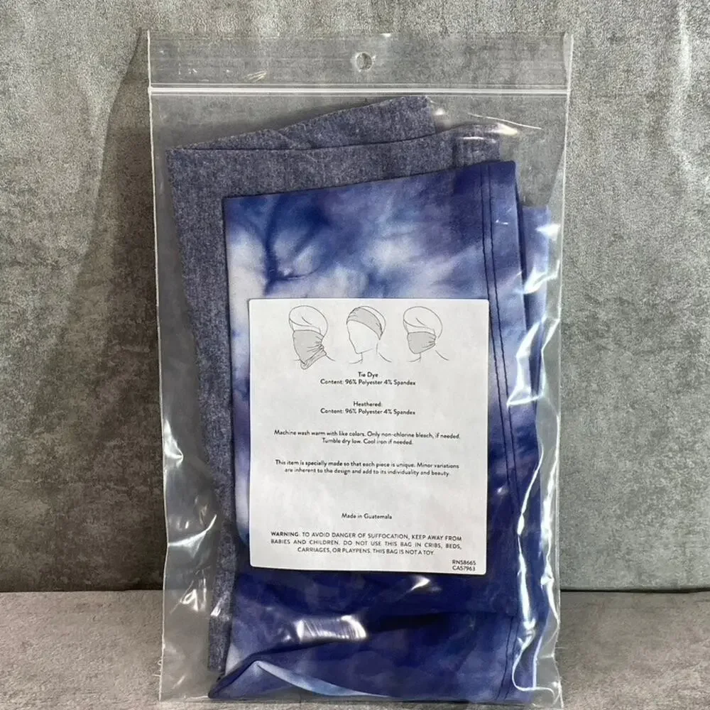 NORDSTROM Kids Gray-Navy Tie-Dye 2-Pack Neck Gaiter SZ OS